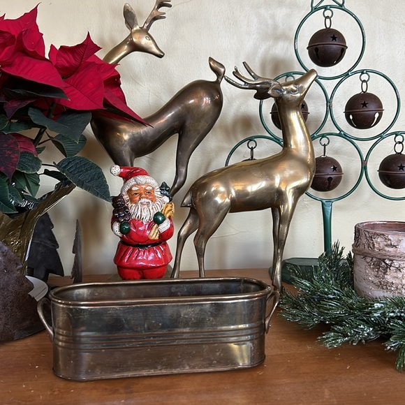 VINTAGE Brass Planter Oval Container Planter - Picture 11 of 11